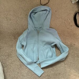 PACSUN Light Blue Double-Zip Up Hoodie
